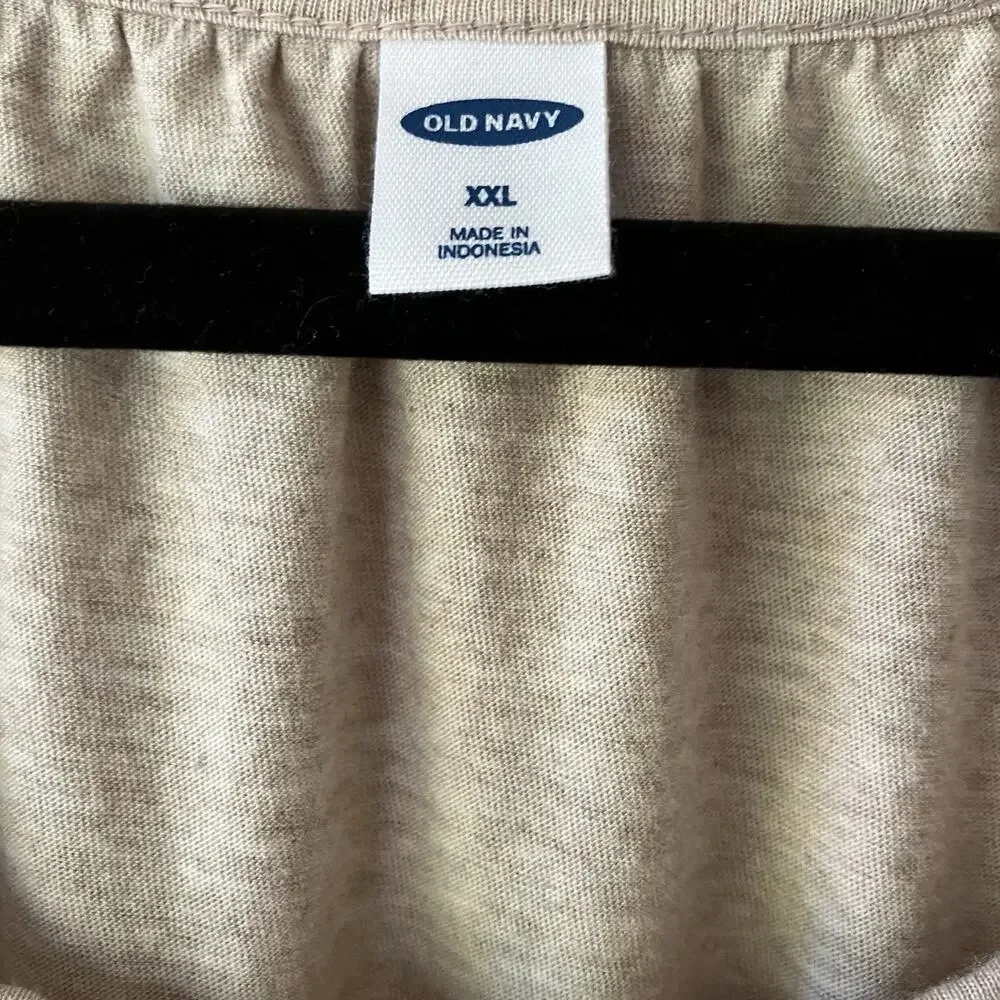 Old Navy Super Soft XXL Beige Knit Long Sleeve Scoop Neck Top - Picture 3 of 9